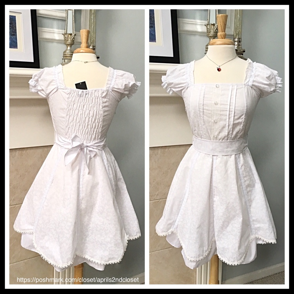 SHORT SLEEVE VINTAGE STYLE BOW A-LINE DRESS A3C - Picture 2 of 6